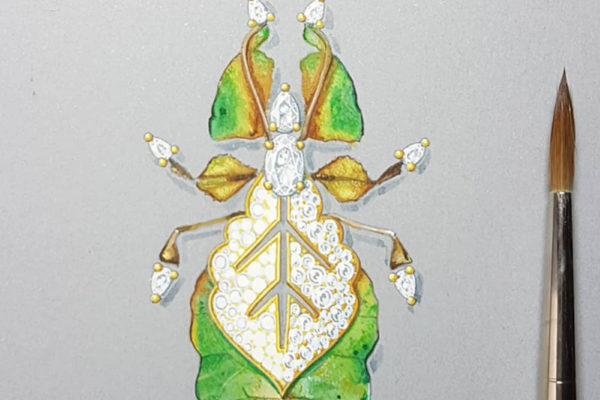 x Lovely Leaf Insect pierres précieuses