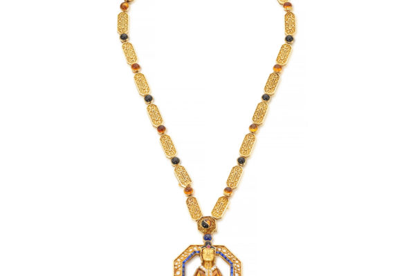 Bulgari rare and important gem set and diamond sautoir Buddha circa 1971, belonged to Lyn Revson ©Sotheby's